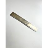A Sterling Silver Ruler. Birmingham 1997. 16cm long. 35.6 grams.