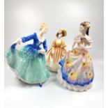 Three Royal Doulton ladies including Sunday Best, Rosemary, and Janette. With boxes. 19cm to