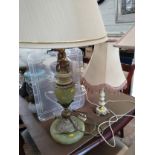 Two onyx table lamps