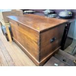 A teak chest. 20th century. 62 x 101 x 55cm