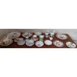 English porcelain plates, cups, saucers, bowl and two jugs, some 19th century. (24)