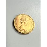 A Queen Elizabeth II Gold sovereign. 1974