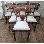 Six William IV mahogany dining chairs, one is a carver. Circa 1830.