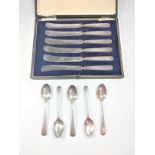 Five sterling silver teaspoons, various dates and makers, Sheffield circa 1910. And a set of