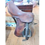 A leather Stubben saddle. Vintage.