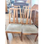 Four Nathan dining chairs. Mid century. With drop in seats.