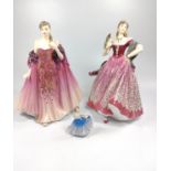 Royal Doulton Elaine miniature, Compton & Woodhouse Elizabeth, and Carmen with boxes 6cm to 23cm. (