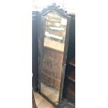 A Rosewood Cheval mirror in French style c 1970. As seen. 128 x 44cm (without stand)