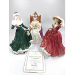 Royal Doulton Classics Winter, Francesca, and Queen Elizabeth II Coronation with boxes 20cm to