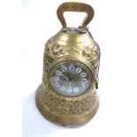A Brass bell clock, circa 1900.