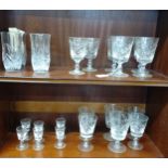 Five white wine, six red wine and six matching sherry glasses and four glass tumblers (15)