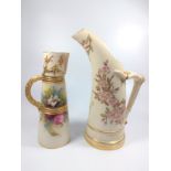 A Royal Worcester Tusk Jug 28.5cm and jug 22.5cm (2)