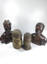 Four African busts. 20th century.