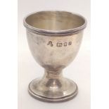 A silver egg cup. London 1933