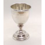 A silver egg cup. Birmingham 1907