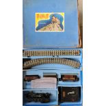 No 20. Hornby-Dublo 3-rail EDG7 LMS 0-6-2 Tank Goods set in box, varied condition, box lid