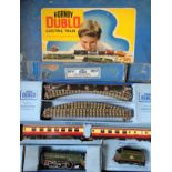 No 22. Hornby-Dublo 3-Rail EDP12 Duchess of Montrose Passenger Set in box, chips and wear to