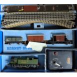 No 15. Hornby-Dublo 3-Rail LNER 0-6-2 Tank Goods Set in box, varying condition, box lid sides