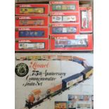 Lionel 75th Anniversary Commemorative Train Set comprising Diesel Locomotive, Caboose, and seven