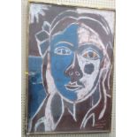 Richard Conway-Jones. A gilt-framed portrait of a girl in chalk.