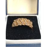 A 9ct gold ring. Hallmarked.