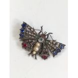 A Semi precious Gem set butterfly brooch