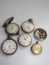 Five pocket watches including one French enamel 1880