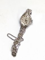 A marcasite and stainless steel watch