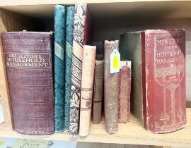 A Small quantity of antique books. Including household management. Cloth bound.