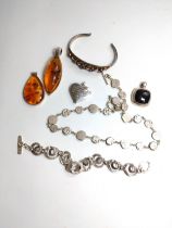 Silver and amber jewellery