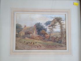 'Hillside Landscape' painting, signed MAH, glazed and framed. Label on reverse "signature appears to