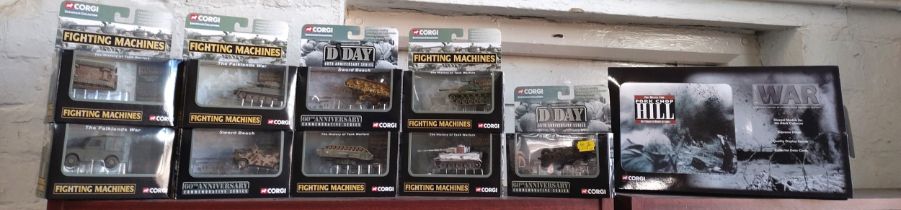 Corgi Showcase Collection military vehicles including Pork Chop Hill (lacks helicopter) in box and