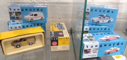 Lledo 1:43 scale Vanguards Police vehicles in boxes (Austin A35 with incorrect Morn's Traveller Box)