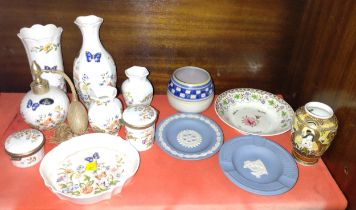 A collection of ceramics including Wedgwood and Aynsley.