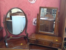 Two toilet mirrors, one with a drawer 60cm x 51cm x 23cm, the toilet mirror 53cm x 40cm x 24cm.