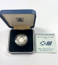1986 silver proof Commonwealth Games £2