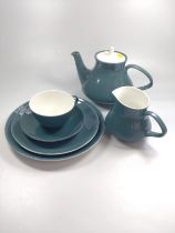 Poole grey-blue Celeste-style tablewares including a cheese dish with cover (49)