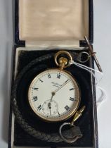 A 9ct gold pocket watch inscribed 1938