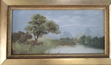 'Amateur River Scene' oil painting