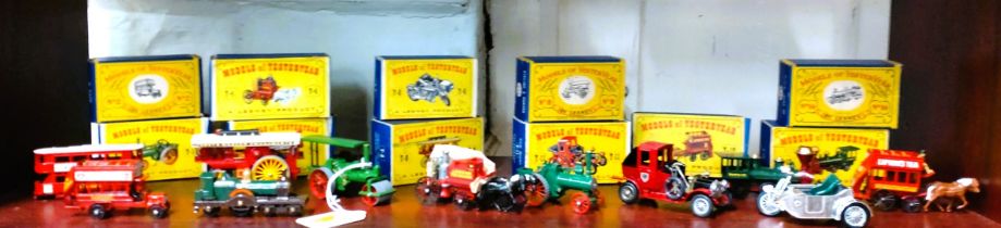 Eleven Lesney Matchbox 1st and 2nd issue Models of Yesteryear including Y4 Horse-Drawn Fire Engine