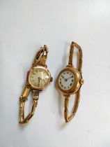 Two 9ct gold dress watches. 37.5 grams (all in)