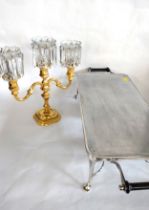 A candelabrum and a hot plate