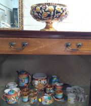 A Japanese coffee set, other tablewares, a Noritake vase and a bowl 23cm diameter. (27)