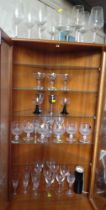 Five Babycham glasses, sets and part sets of drinking glasses and two stainless steel goblets. (46)