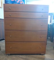 A large chest of five drawers. 108cm x 90cm x 46cm.