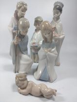 Six Lladro nativity figures, 9.5cm to 21cm. (6)
