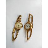 Two 9ct gold dress watches. 37.5 grams (all in)