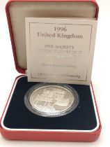 Queen Elizabeth 70th birthday crown silver certificate. 1996