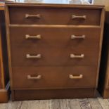 A teak mid-century G-Plan, Brandon range, four drawer chest of drawers. 86cm x 76cm x 48cm.