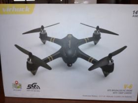 A boxed Virhuck V-6 drone